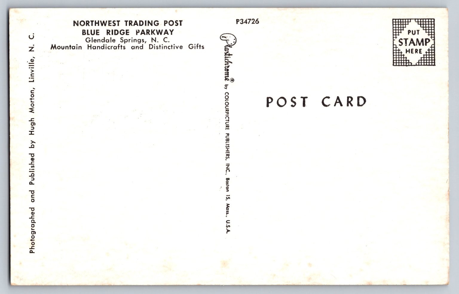 Postcard NC North Carolina Glendale Spring Northwest Trading Post Blue Ridge Pky