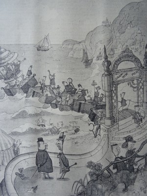 1945 Originaldruck WW2 OYSTERPERCH BAY GRAND NE PIER - SCHWIMMBRÜCKE