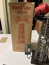 Louis Marx Co. Search Light Tower Model Railroad Gray Red Metal Plastic