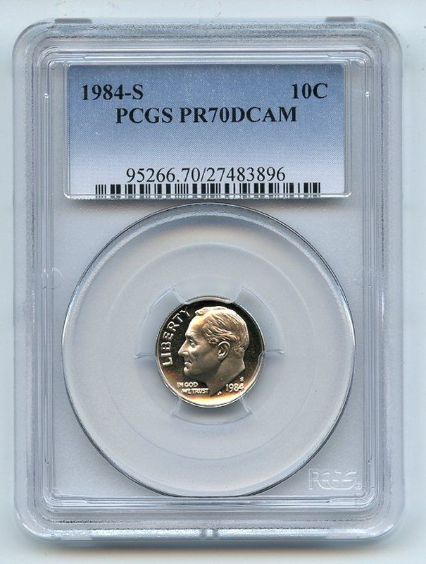 1984 S 10C Roosevelt Dime Proof PCGS PR70DCAM