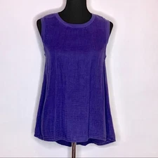 Michael Stars slate blue textured sleeveless top size Extra Small XS