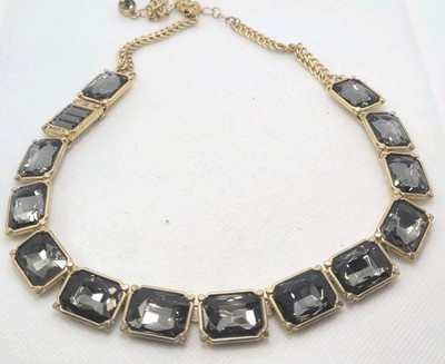 LIA SOPHIA VERSAILLES  Smoky Crystal Statement Necklace 17in. 