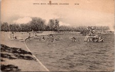 Woodward, Oklahoma Crystal Beach Swiming Pool Postcard OK OKLA