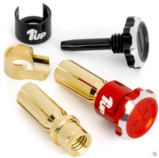 1UP Racing Lockdown Adjustable 5mm Bullet Plugs Red/Black 190455