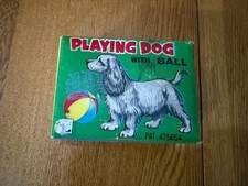 VINTAGE 1950s PLAYING DOG W/BALL WINDUP TIN LITHO JAPAN TOY BOX ONLY DECORATIVE