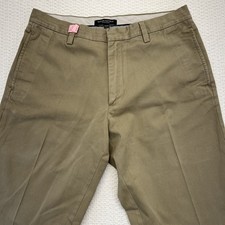 Banana Republic Cotton Flat Front Gavin Chinos Men  s 32x34 32 Khaki Preppy READ