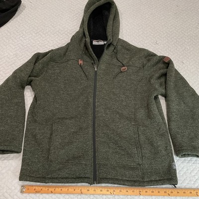 Rugged Elements Men's Green Full Zip Hooded Fleece Hoodie Logo Size XXL