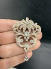 Vintage Eisenberg Rhinestone Brooch Silver Tone