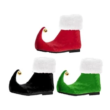 1 Pair of Elf Shoes with Bells for Holiday Christmas Decorations Halloween