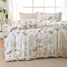 Garden Leaves Bed in a Bag Queen 7 Pieces, Queen Comforter Set Reversible Botani