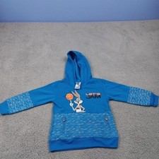 Space Jam Bugs Bunny Hoodie Youth Small Blue Let's Jam Looney Tunes Sweatshirt