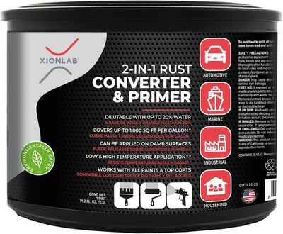 1Pint Xion Lab 2in1 Rust Converter & Metal Primer Concentrate Cover Up to 4XMore