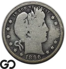 1896-O Barber Quarter, Strong Full Rims