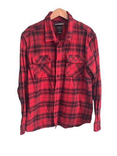 RVCA Red and Black Plaid Shirt Jacket 