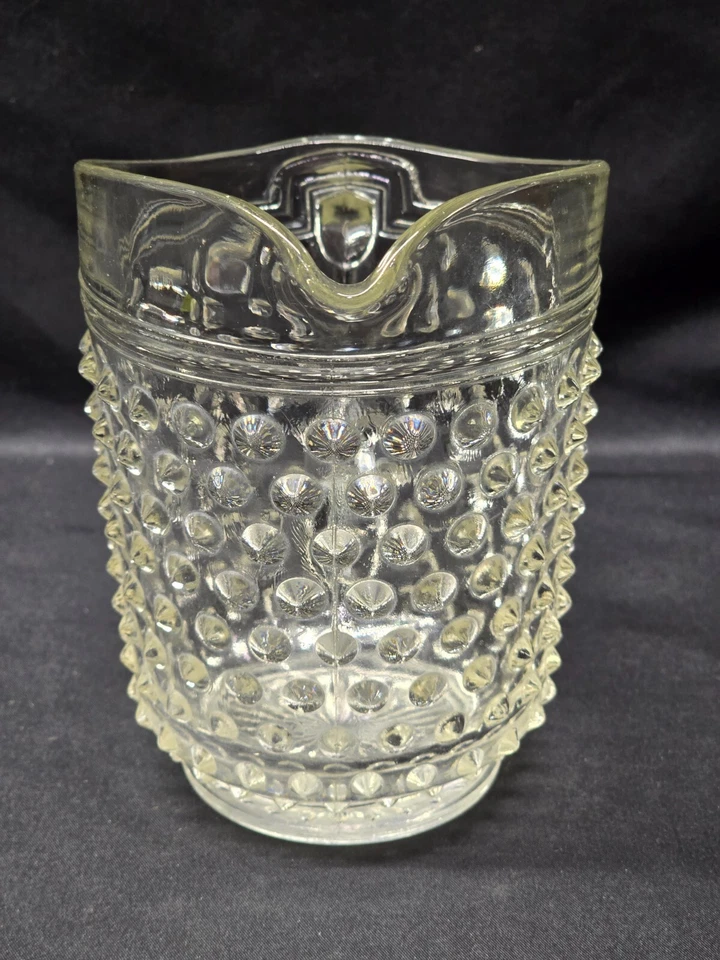 Vintage ANCHOR HOCKING 8" Pitcher HOBNAIL CLEAR 18 Ounce - Made In USA 1934-1936 - Image 2 of 4