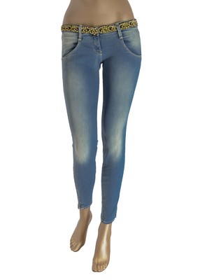 jeans donna MET effetto delave Cintura non removibile con strass -serie  gioiello | eBay