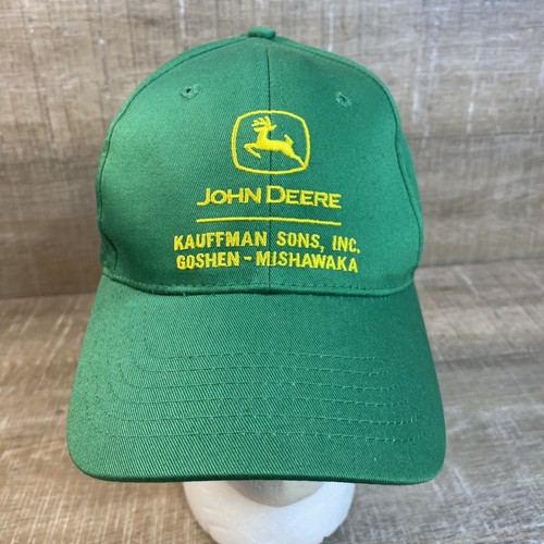 John Deere Dealer Hat Mens Adjustable SnapBack Green Tractor Indiana Mishawaka