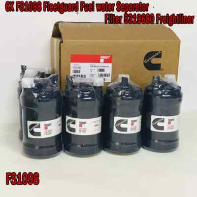 6Pcs FS1098 Fleetguard Fuel water Separator Filter 5319680 Freightliner NEW