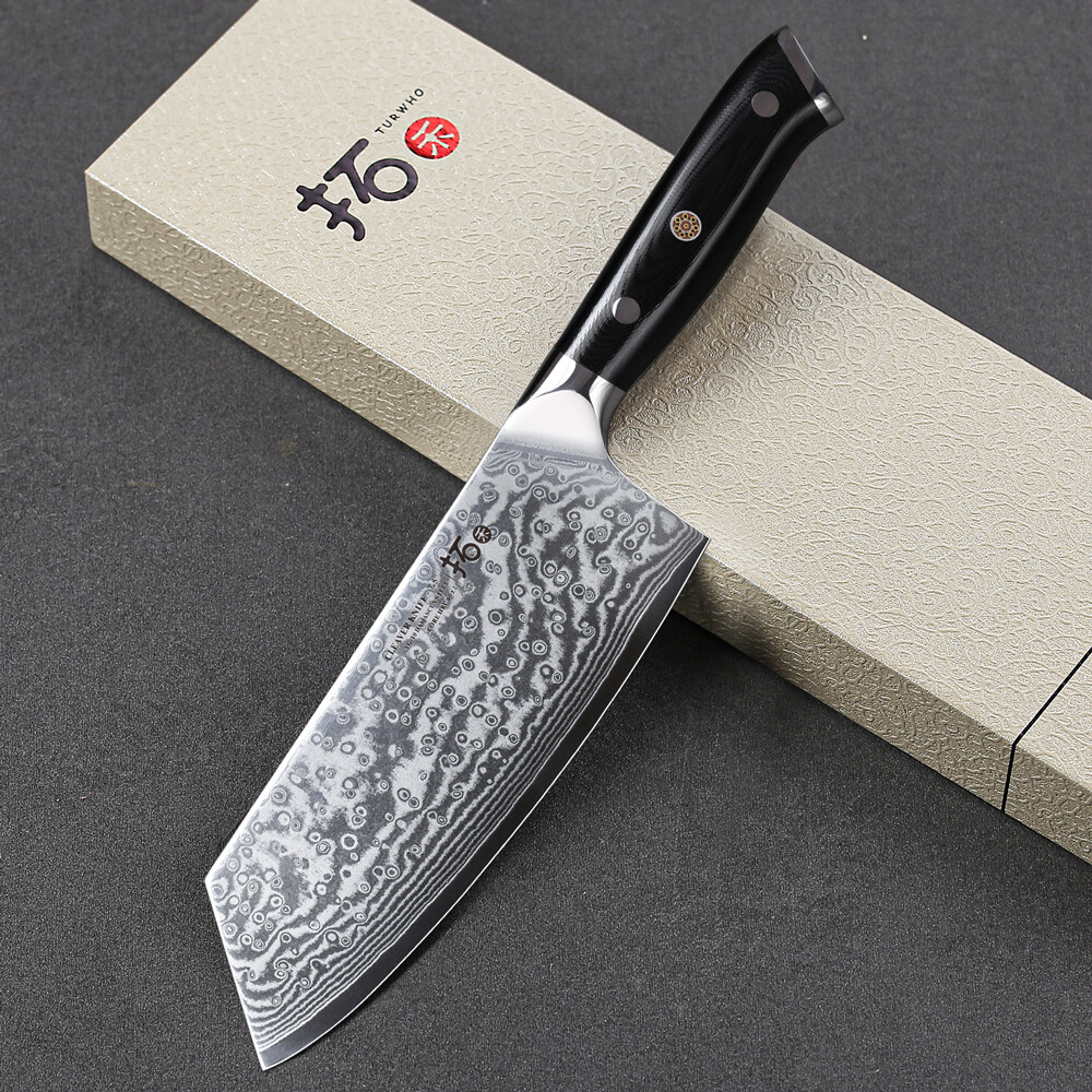 19cm Hackmesser Japanese VG10 Damaskus Stahl Koch Küchenmesser mit G10 Griff