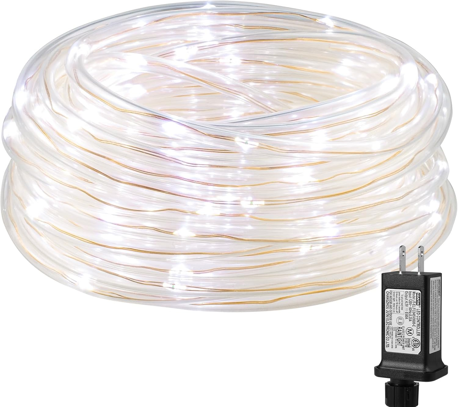 Plug in Rope Lights with Small Tube, 1/4 in Pencil-Size, 100 LED Copper Wire Str