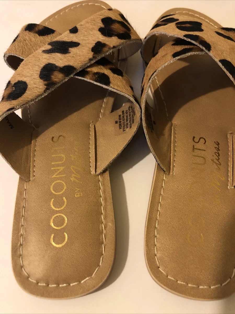 Coconuts by Matisse Pebble Slide Sandals Women s Size 6M Leopard