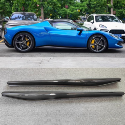 Real Carbon Fiber Side Skirt Extension Splitter Rocker Panel FOR Ferrari 296 GTB