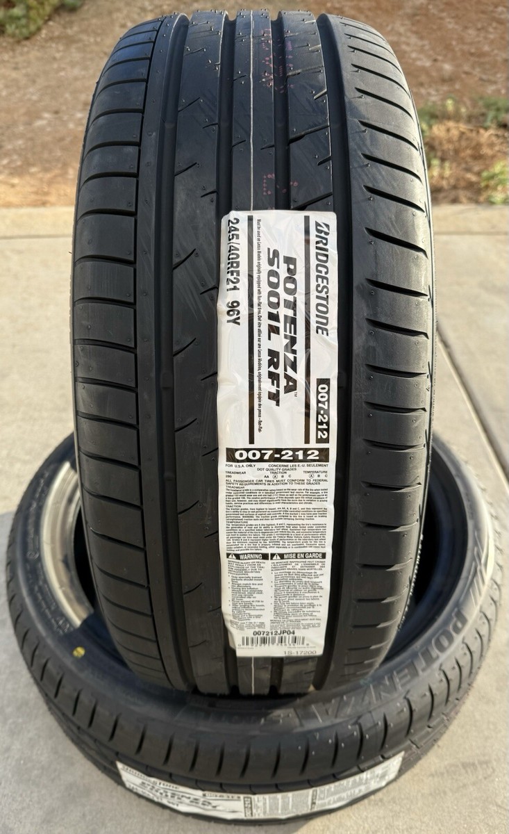 TWO BRAND NEW 245/40R21 96Y Bridgestone Potenza S001L RFT Run Flat