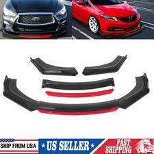 For Bmw Universal Front Bumper Lip Spoiler Splitter Body Kit Glossy Blackred