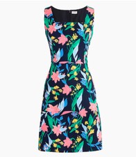 New J.Crew Floral basketweave square-neck dress 2, 8 n12