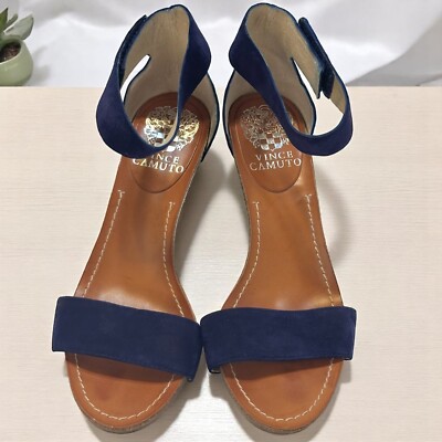 Vince Camuto Offra Heeled Sandals Royal Blue Suede Leather