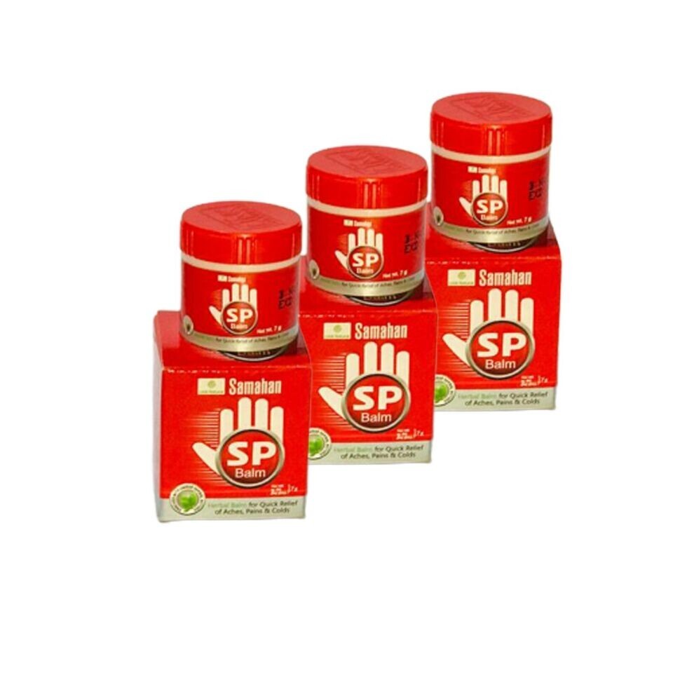 Herbal Link Samahan SP Balm Ayurvedic Pain Relief for Cold Flu Headaches 7gx3Pcs