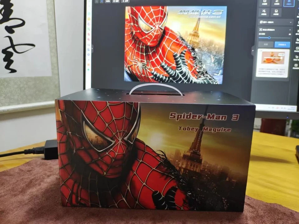 Handmade 1:1 Spiderman Tobey Maguire Hood Mask 3D Headwear Adult Wearable Red/BL - Bild 2 von 4