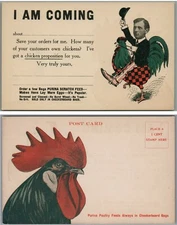 Purina CHICKEN FEED Advertising Rooster Poultry NOS Postcard