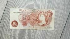 English UK England Banknote 10 Shillings Currency Circulated Note Banknote Cash