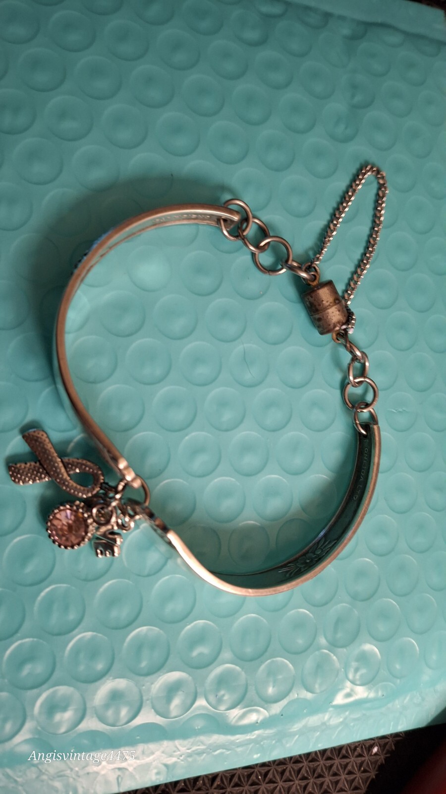 Sterling Silver Spoon End Bracelet Bangle Attache… - image 10