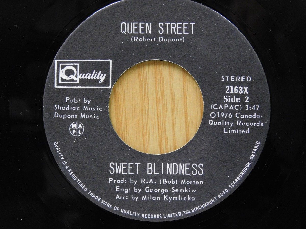 Sweet Blindness 45 SWEET BLINDNESS bw QUEEN STREET Quality M