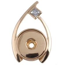 Snap Jewelry Gold Tone Designer Rhinestone CZ Pendant 18-20mm Fits Ginger Charm