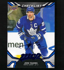 2022-23 Upper Deck MVP Hockey #200 Checklist John Tavares Blue Script Maple Leaf