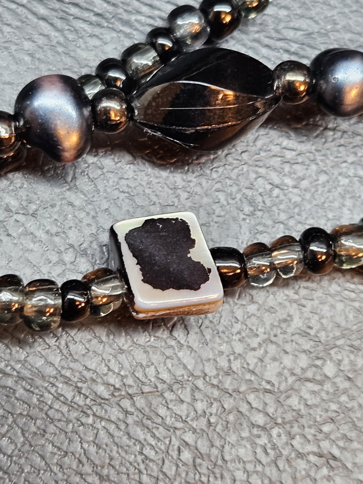 Multi Beaded Multi Strand Black Shell Beaded Blac… - image 15