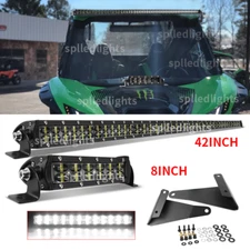 Fit Kawasaki KRX 1000 UTV Roof 42" LED Light Bar Mount+ 8" LED Light Bar bracket