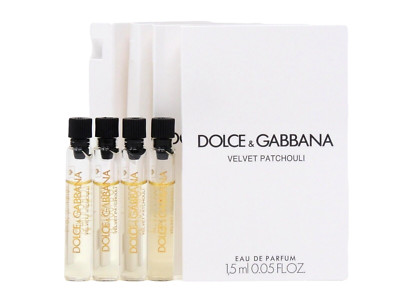 D&G DOLCE & GABBANA VELVET PATCHOULI EDP 1.5ml x 4 COLOGNE PERFUME SAMPLES