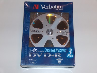 Filmrolle DVD+R 120 Min DIGITAL MOVIE 3 Pack new OVP Super Jewel Case Verbatim X