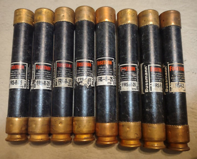 LOT OF 8 PCS Bussmann FRS-R-25 Amp Fuses Class RK5 600 Volts