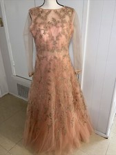 Pakistani Indian Wedding Party Wear Designer Maxi Dress.Color Peach Brand New