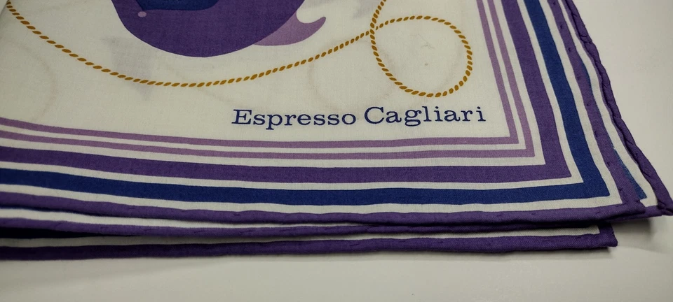 Lenço golfinho roxo algodão espresso Cagliari design fino - Imagem 4 de 4