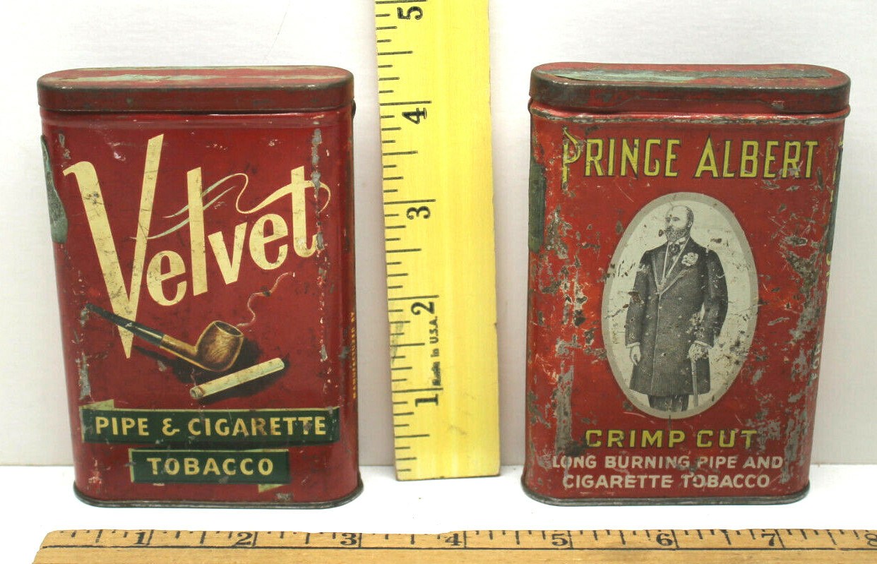 Collectable Vintage Ronson Decanter Lighter+Tobacco Tins Prince Albert + Velvet 