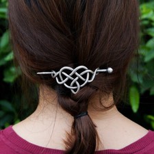 Large Celtic Heart Metal Stick Hair Pin Medieval Jewelry Accessory For Women