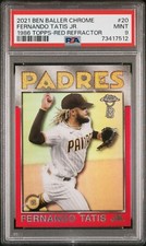 Fernando Tatis Jr 2021 Topps Chrome Ben Baller 1986 Red Refractor  2/5 PSA 9