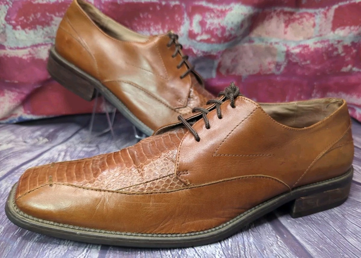 Stacy Adams Genuine Snake Skin Dress Shoes Oxford Loafers 