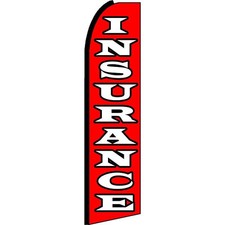Insurance Red 2 1/2 ft X 11 1/2 ft Polyester Swooper Flag